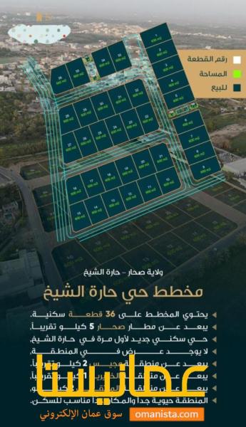 مخطط أراضي للبيع حارة الشيخ صحار