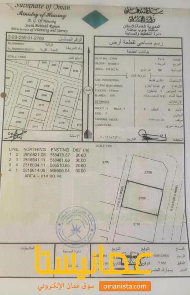ارض سكنية مميزة في المصنعة النهضة جنوب رقم القطعة 2709