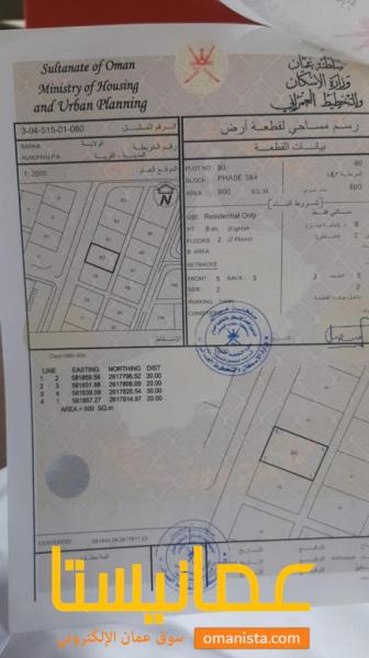 ارض سكنيه بركاء الحفري