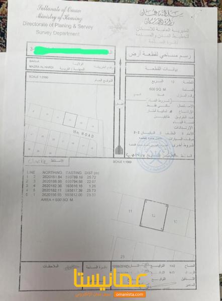 للبيع ارض سكنية في بركاء الحرادي