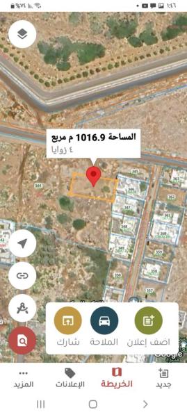 للبيع ارض سكني في المعبيلة الشمالية عرضية تصلح لبناء 4فلل