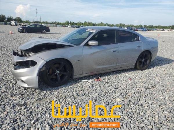 دوج تشارجر R T موديل 2018 سلفر داخل اسود 8 سلندر 5.7 حادث امام م