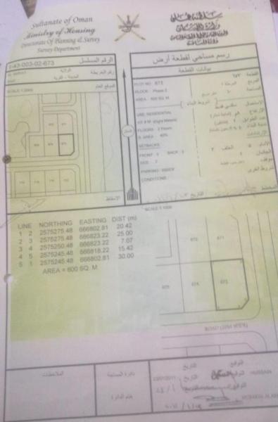 للبيع ارض سكنيه العامرات/بعي