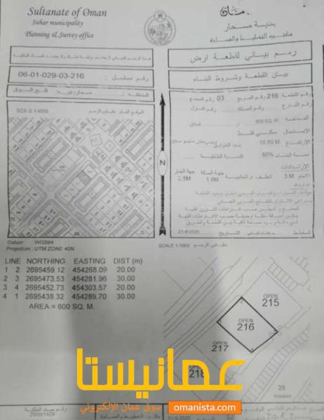 ارض في فلج السوق صحار