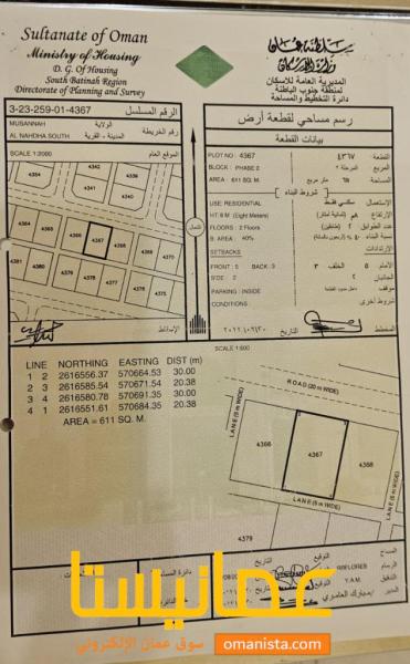 أرض للبيع ولاية المصنعة جنوب النهضة