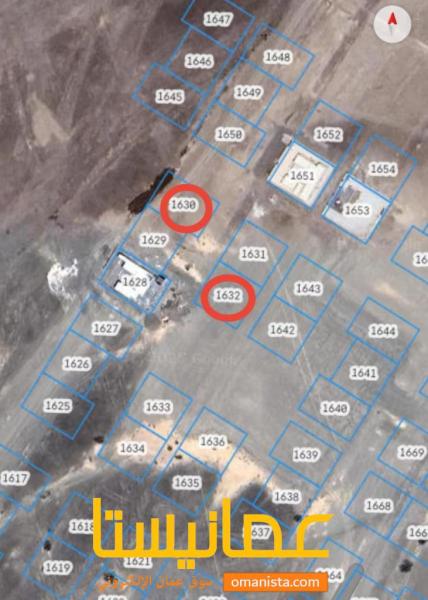 أرضين سكنيات متقابلات وقريبات بعض حي الرفعة مربع 20 ولاية صحار