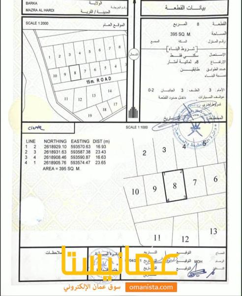 ارض سكنيه للبيع في مزرع الحرادي