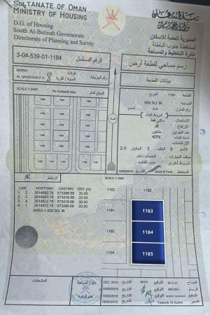 للبيع ثلاث اراضي شبك في بركاء القريحة الثامنة زاوية وسطيات