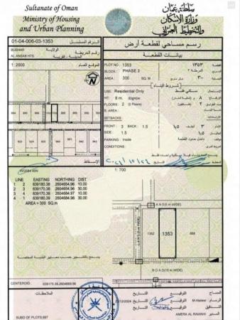 ارض سكنية مميزة في بوشر الأنصب 2 رقم القطعة 1353