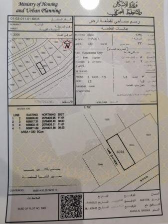 ارض سكنية مميزة في العامرات سمكت رقم القطعة 6034