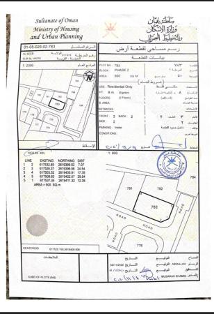 للبيع ارض سكنية ممتازة في السيب سور ال حديد كونر