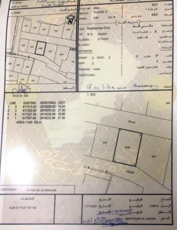 للبيع ارض سكنية ممتازة في السيب سور ال حديد وسطية