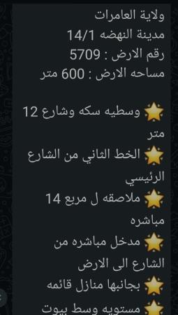 ارض للبيع في العامرات مدينة النهضه 141