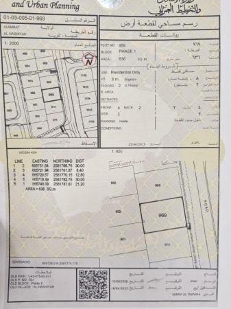 للبيع ارض سكنية ممتازة في العامرات الحشية الاولى وسطية .