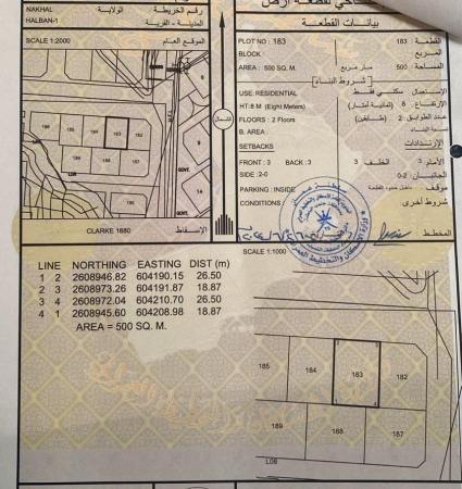 للبيع ارض سكنية ممتازة في نخل حلبان وسطية .