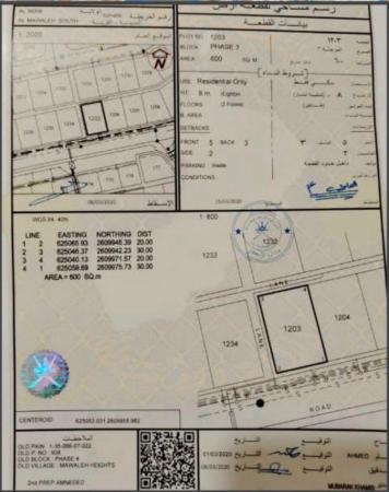 للبيع ارض سكنية ممتازة في السيب الموالح الجنوبية الرابعة زا