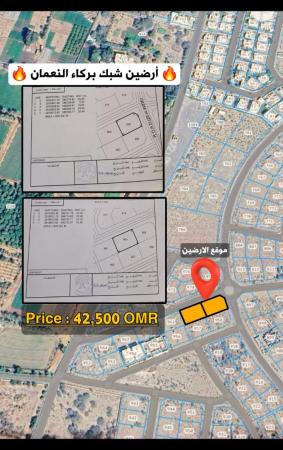 للبيع ارضان شبك ممتازة في بركاء النعمان كونر - وسطية