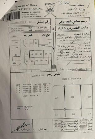 للبيع ارض سكنية ممتازة في صلالة صحنوت الشمالية مربع و