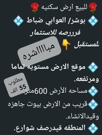 ارض في بوشرالعوابي الضباط للبيع