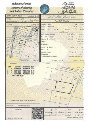 للبيع ارض سكنية ممتازة في السيب المنومة الشمالية وسطية