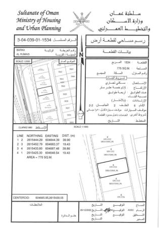 للبيع ارض سكنية تجارية ممتازة في بركاء الرميس الجنوب وسطية