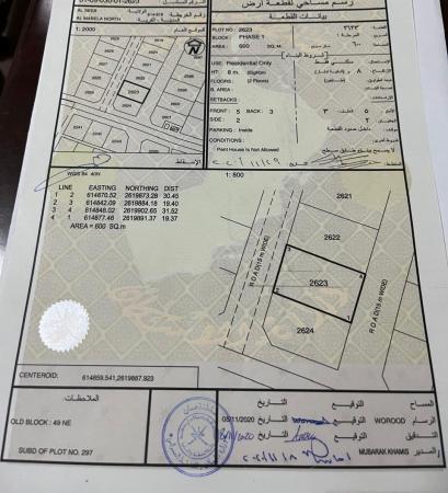 للبيع ارض سكنية في المعبيلة الشمالية