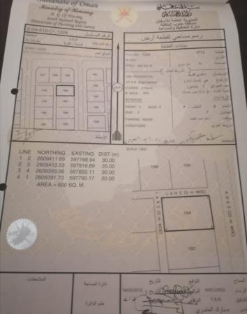 للبيع ارض سكني في بركاء فليج معمورة شبه كورنر