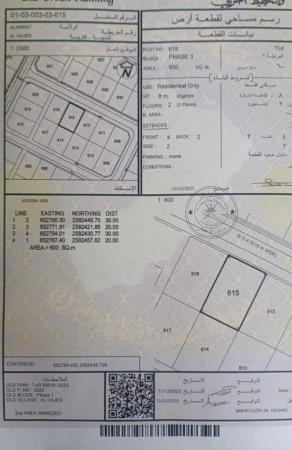 للبيع ارض سكنية ممتازة في بركاء الحاجر الاولى وسطية