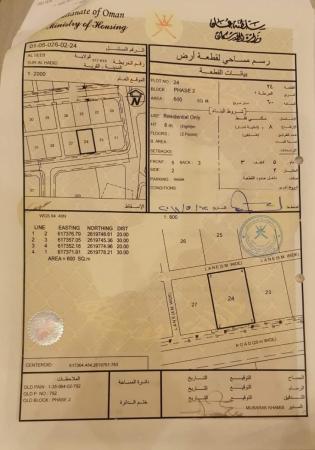 للبيع ارض سكنية ممتازة في السيب سور ال حديد وسطية