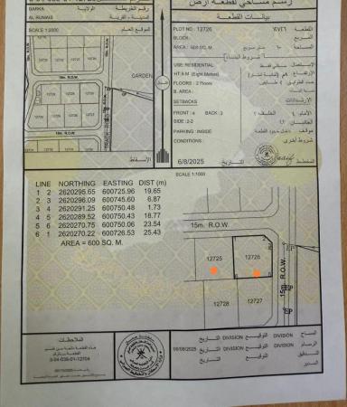 للبيع ارضين سكنيات شبك في بركاء الرميس