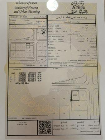 للبيع ارض سكنية ممتازة في العامرات سمكت المرحلة الاولى زاوية