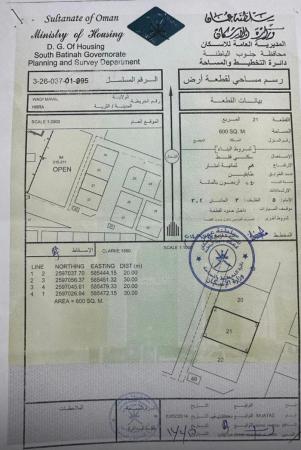 للبيع ارض سكنيه في بركاء حبراء