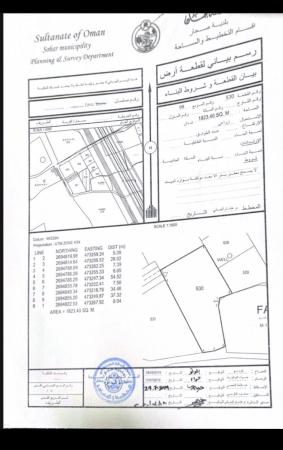 ارض زراعيه رخيصه صحار مساحتها 1823 متر فضاء