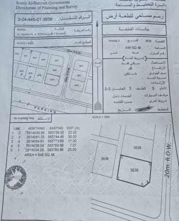 للبيع ارض سكنية ممتازة في بركاء الدهس الجنوب كونر