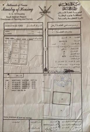 للبيع ارض سكنيه في بركاء الهرم جنوب