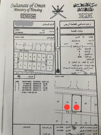 للبيع ارضان شبك ممتازة في بركاء مزرع الحرث شمال وسطيات