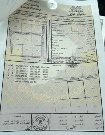 للبيع 4 أراضي شبك زراعيات فضاء ممتازة في ولاية بركاء الفليج