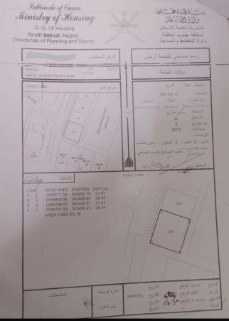 للبيع ارض سكنية تجارية ممتازة في ولاية نخل خلف بنك مسقط
