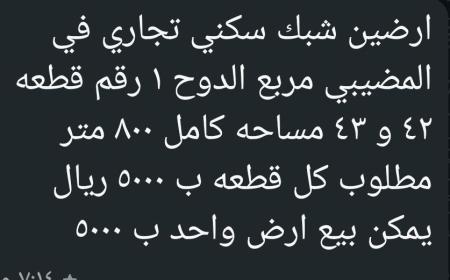 ارضين شبك سكني تجاري في المضيبي الدوح1