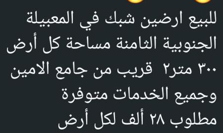 ارضين شبك في المعبيله الجنوبيه الثامنه