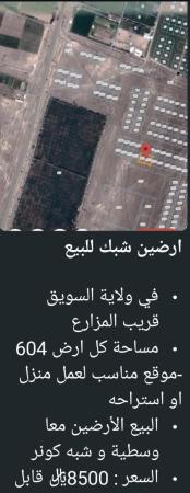 ارضين شبك للبيع في السويق