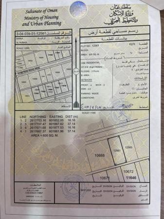 للبيع ارض سكنية ممتازة في بركاء الرميس جنوب وسطية