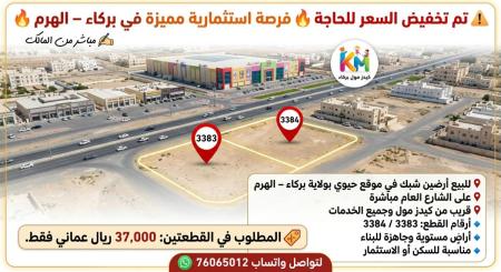 لبيع ارضين شبك في موقع حيوي فرصة استثمارية