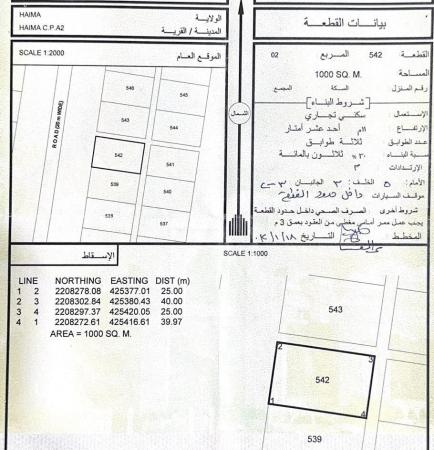 للبيع ارض سكنية تجارية ممتازة في هيما زاوية