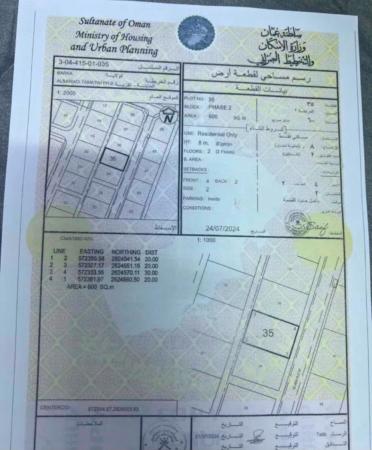 للبيع ارض سكنية ممتازة في بركاءالسوادي الطماطم 2 وسطية