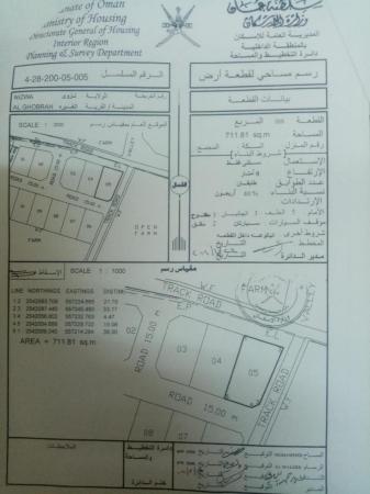 للبيع ارض سكنيه في نزوى الغبره