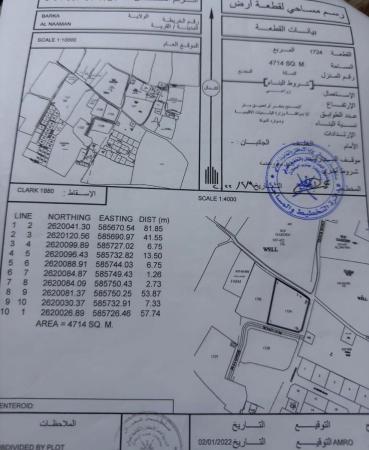 للبيع ارض زراعية ممتازة في بركاء النعمان الشمال كونر