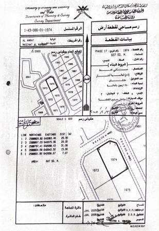 للبيع ارض سكنية ممتازة في العامرات مدينة النهضة مربع 17 كونر