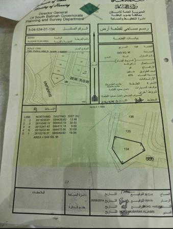 للبيع ارض سكنية ممتازة في بركاء العقير الجنوب زاوية