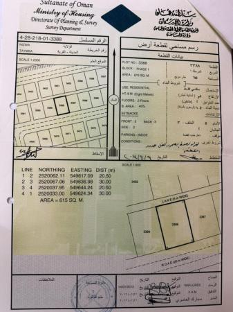 أرض سكنية للبيع في نزوى منطقة طيمسا ١